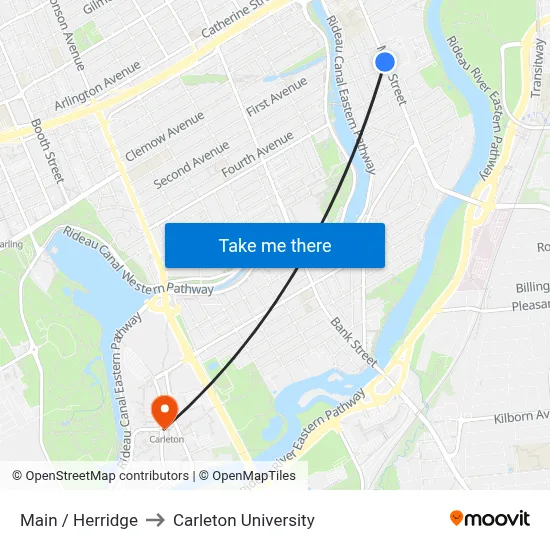 Main / Herridge to Carleton University map