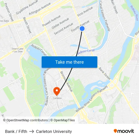 Bank / Fifth to Carleton University map