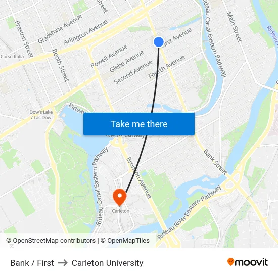 Bank / First to Carleton University map