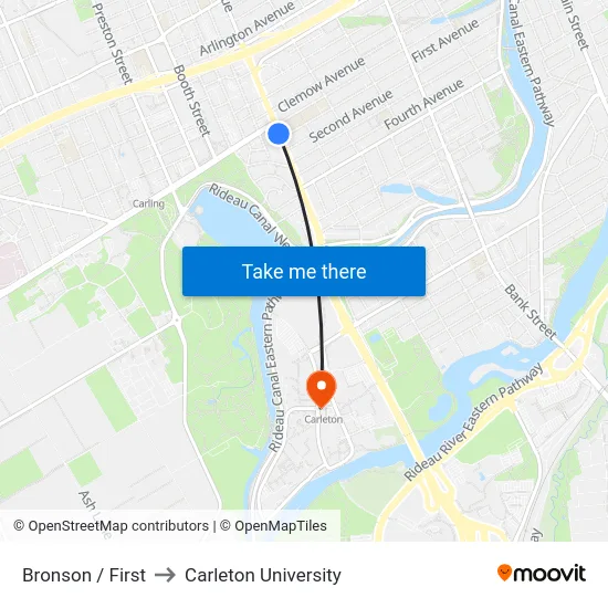 Bronson / First to Carleton University map