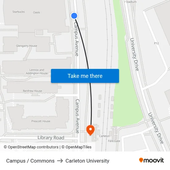 Campus / Commons to Carleton University map