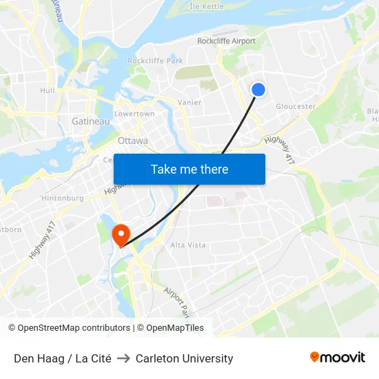 Den Haag / La Cité to Carleton University map