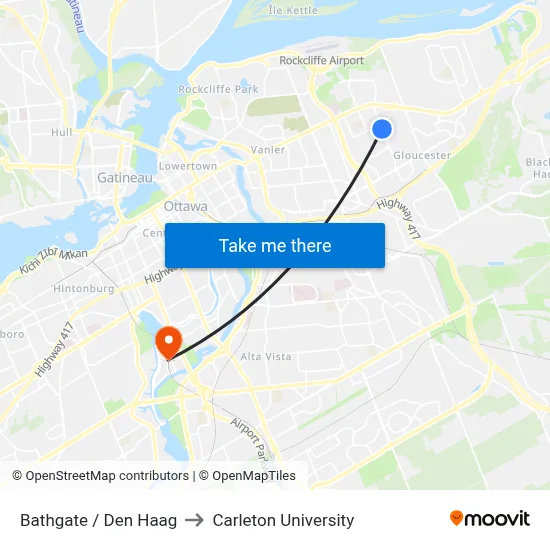 Bathgate / Den Haag to Carleton University map