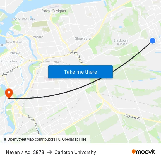 Navan / Ad. 2878 to Carleton University map