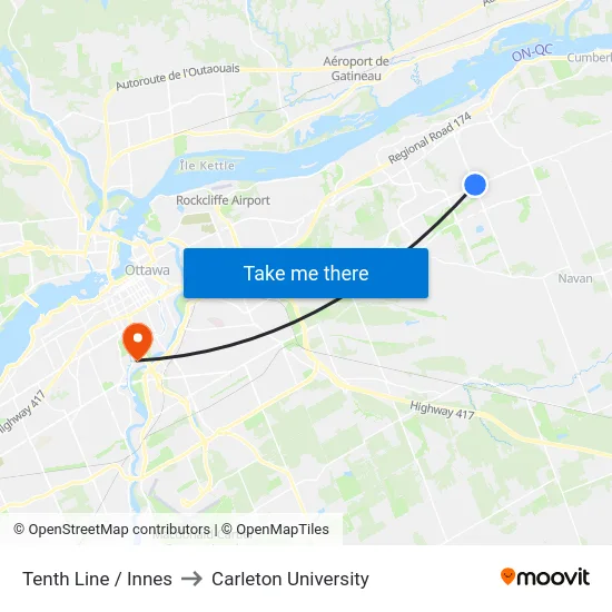Tenth Line / Innes to Carleton University map