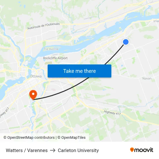 Watters / Varennes to Carleton University map