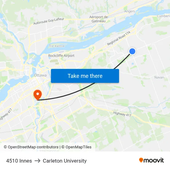 4510 Innes to Carleton University map