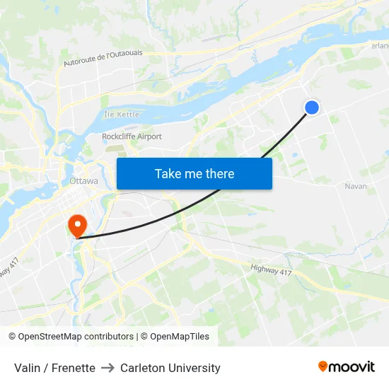 Valin / Frenette to Carleton University map