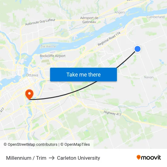 Millennium / Trim to Carleton University map