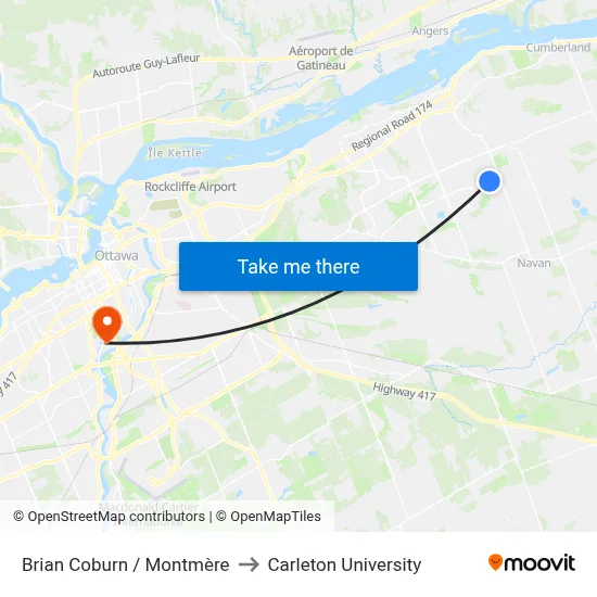 Brian Coburn / Montmère to Carleton University map