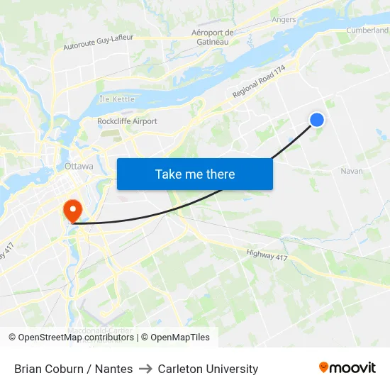 Brian Coburn / Nantes to Carleton University map