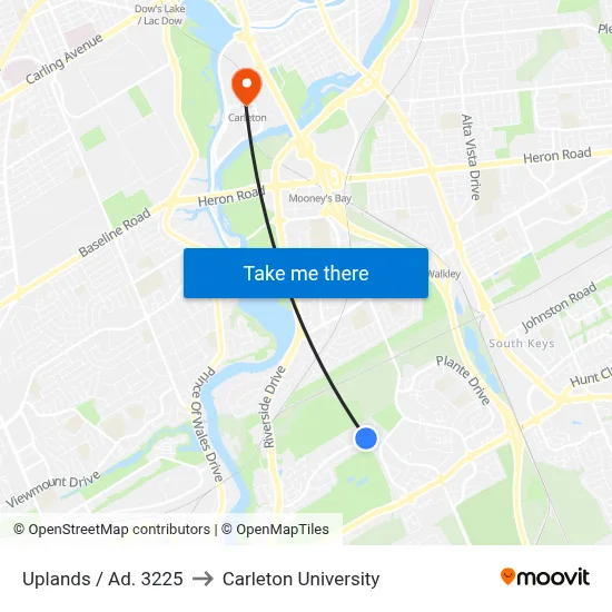 Uplands / Ad. 3225 to Carleton University map