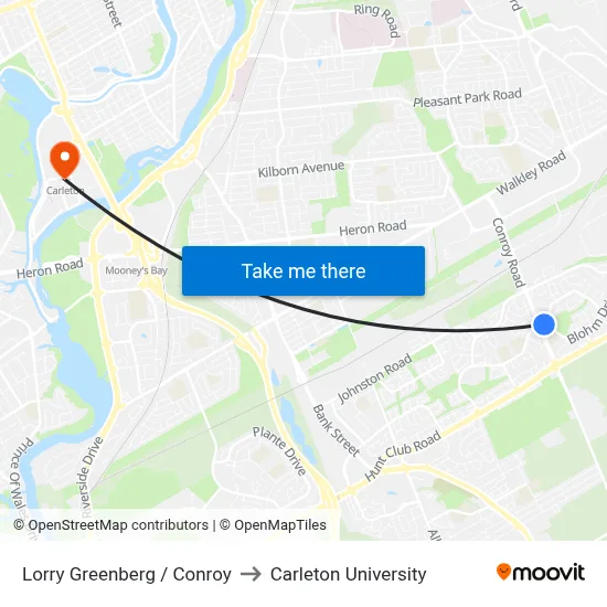 Lorry Greenberg / Conroy to Carleton University map