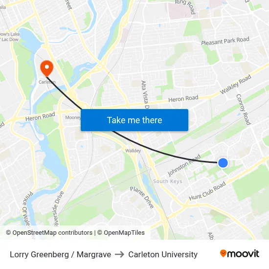 Lorry Greenberg / Margrave to Carleton University map