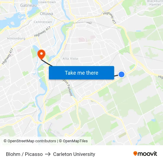 Blohm / Picasso to Carleton University map