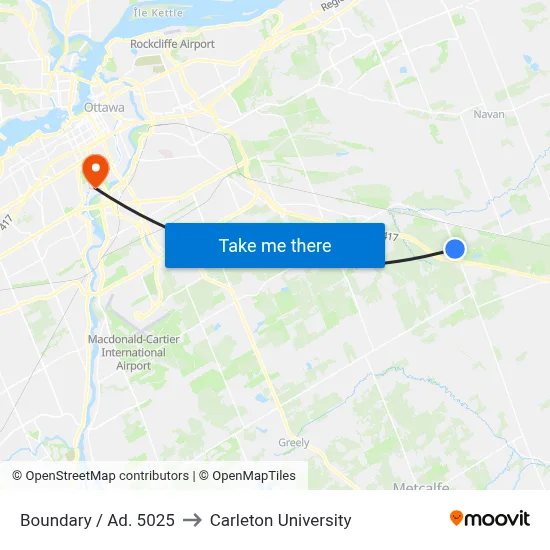 Boundary / Ad. 5025 to Carleton University map
