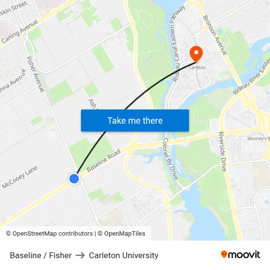 Baseline / Fisher to Carleton University map