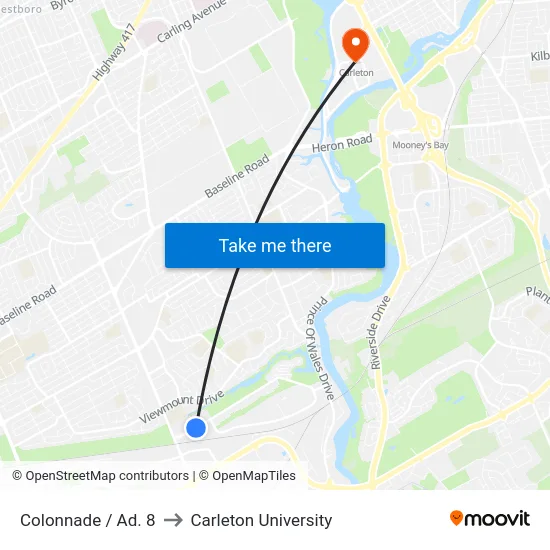 Colonnade / Ad. 8 to Carleton University map