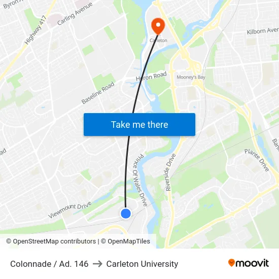 Colonnade / Ad. 146 to Carleton University map