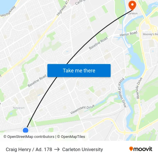 Craig Henry / Ad. 178 to Carleton University map