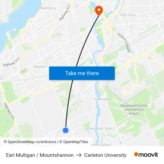 Earl Mulligan / Mountshannon to Carleton University map