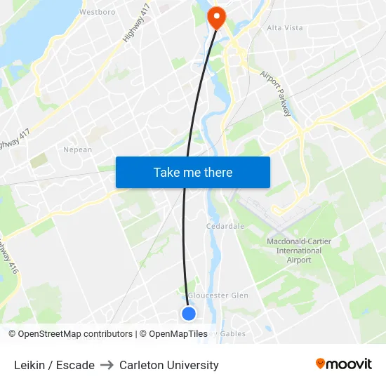 Leikin / Escade to Carleton University map