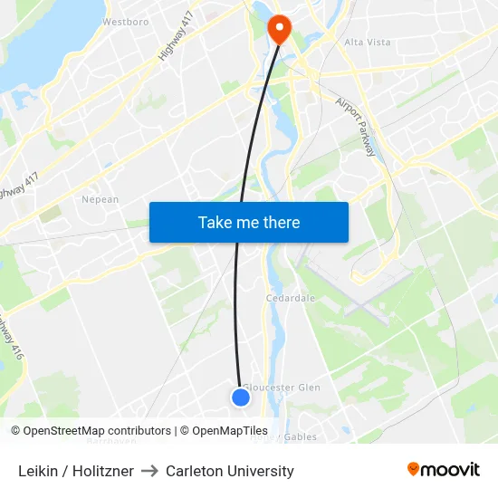 Leikin / Holitzner to Carleton University map