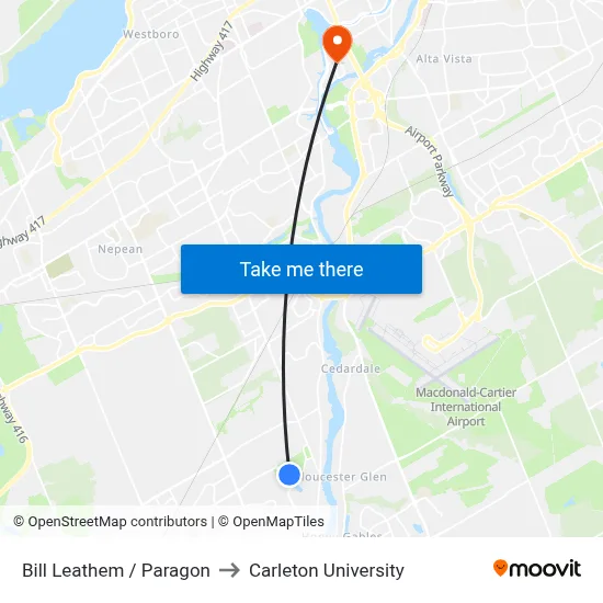 Bill Leathem / Paragon to Carleton University map