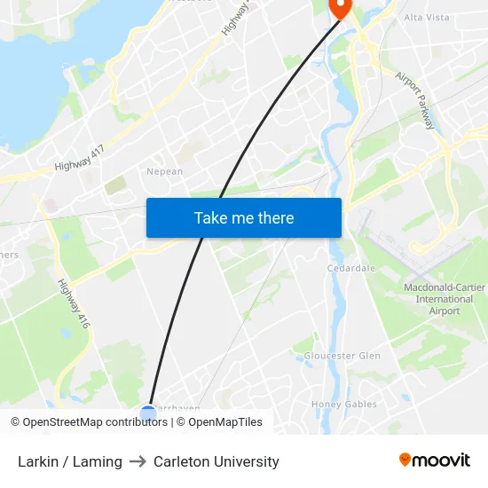 Larkin / Laming to Carleton University map