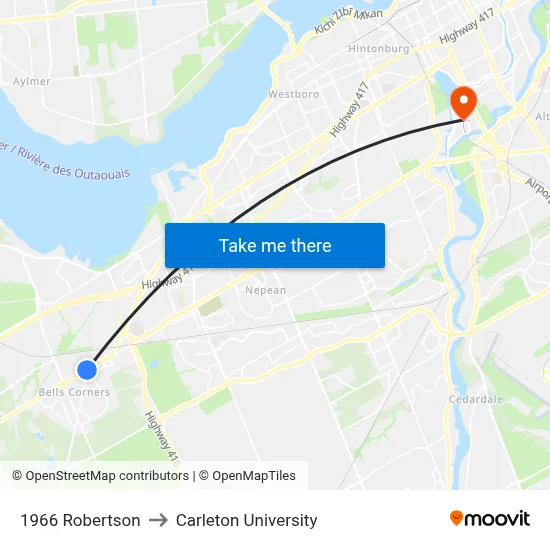 1966 Robertson to Carleton University map