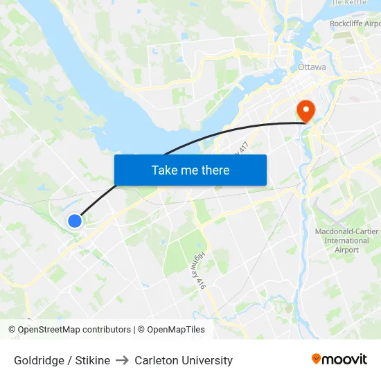 Goldridge / Stikine to Carleton University map