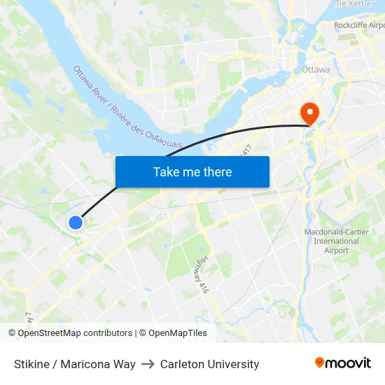 Stikine / Maricona Way to Carleton University map