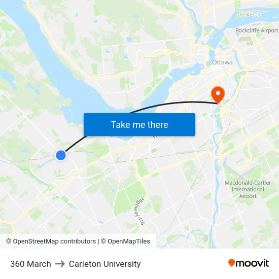 360 March to Carleton University map