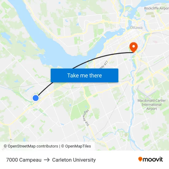 7000 Campeau to Carleton University map