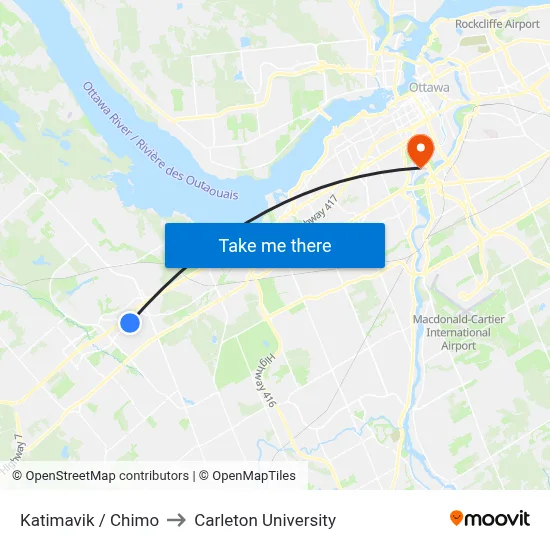 Katimavik / Chimo to Carleton University map