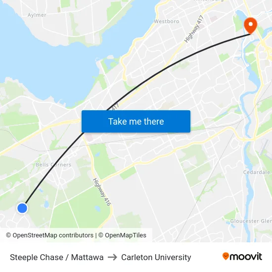 Steeple Chase / Mattawa to Carleton University map