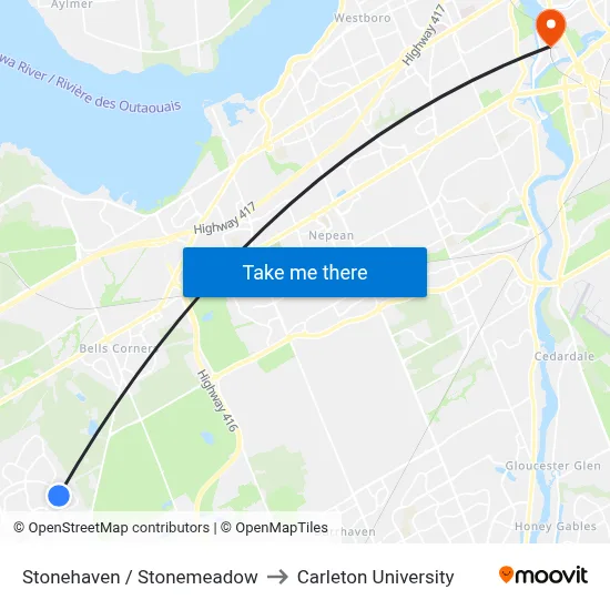 Stonehaven / Stonemeadow to Carleton University map