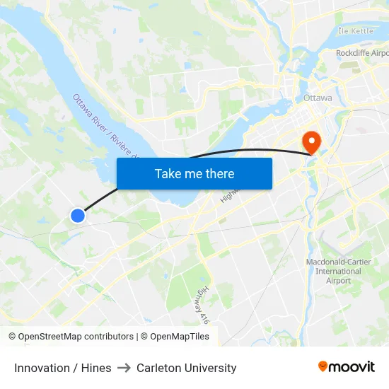 Innovation / Hines to Carleton University map