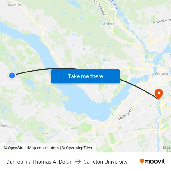 Dunrobin / Thomas A. Dolan to Carleton University map