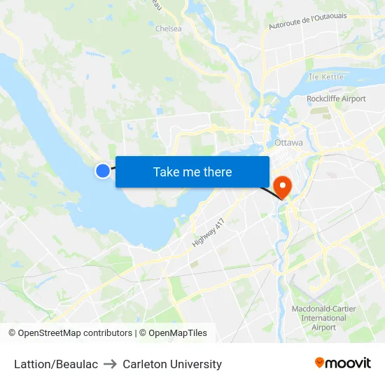Lattion/Beaulac to Carleton University map