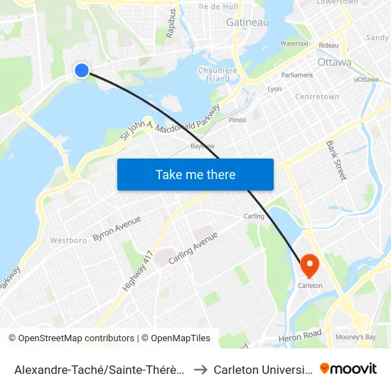 Alexandre-Taché/Sainte-Thérèse to Carleton University map