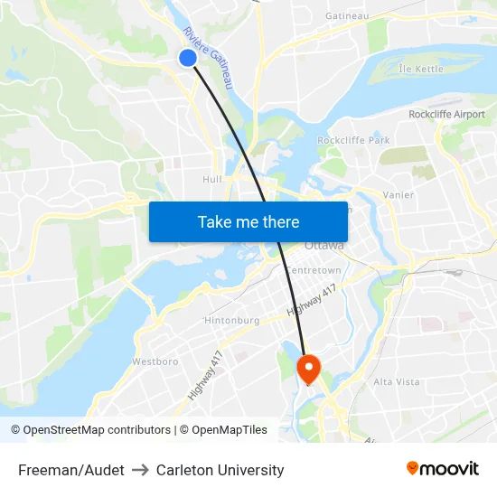 Freeman/Audet to Carleton University map