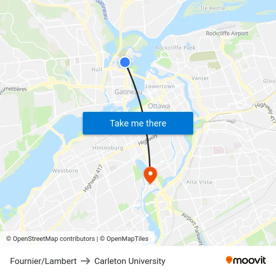 Fournier/Lambert to Carleton University map