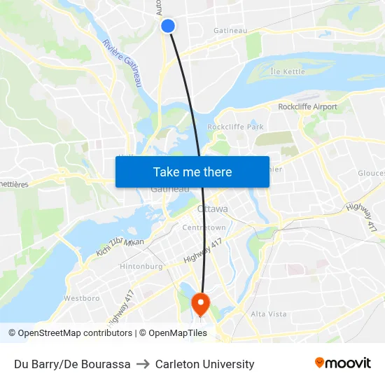 Du Barry/De Bourassa to Carleton University map