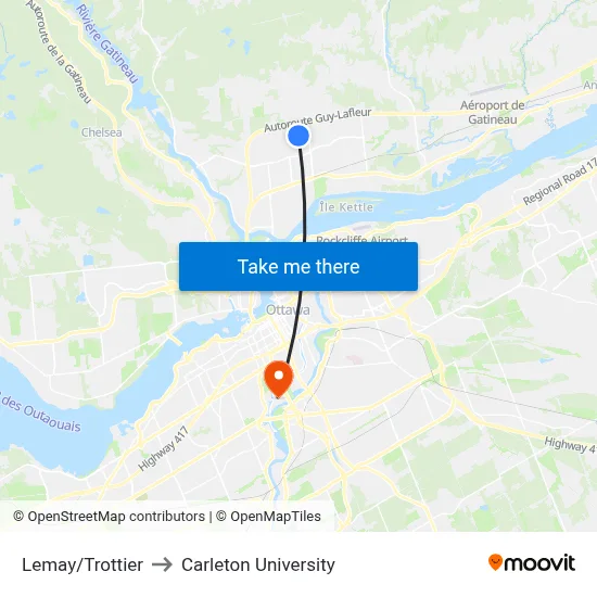 Lemay/Trottier to Carleton University map