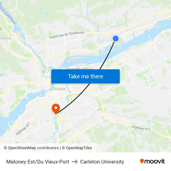 Maloney Est/Du Vieux-Port to Carleton University map