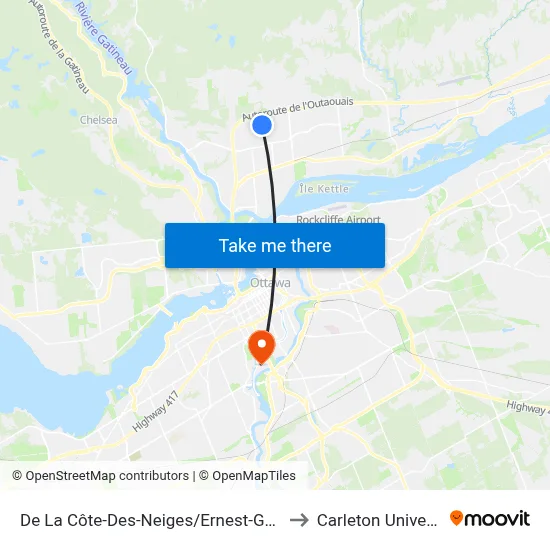 De La Côte-Des-Neiges/Ernest-Gaboury to Carleton University map