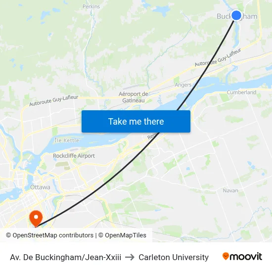 Av. De Buckingham/Jean-Xxiii to Carleton University map