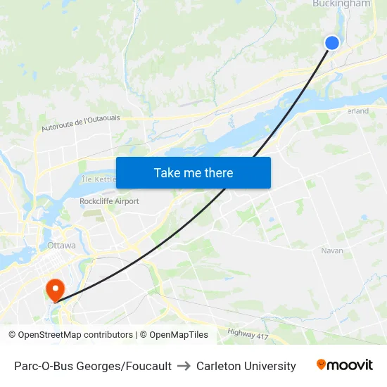 Parc-O-Bus Georges/Foucault to Carleton University map