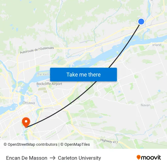 Encan De Masson to Carleton University map